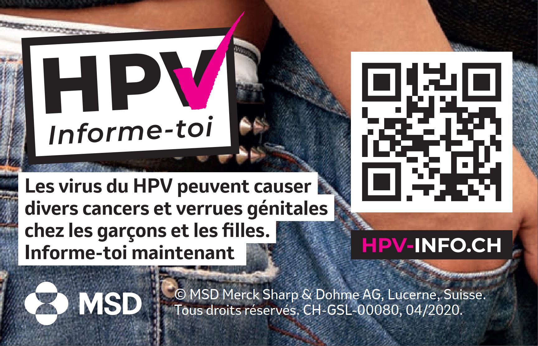 Carte d'information www.hpv-info.ch (format carte de crédit)