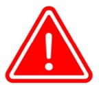 Red warning triangle with exclamation mark