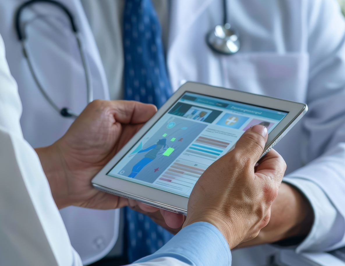 doctor with tablet